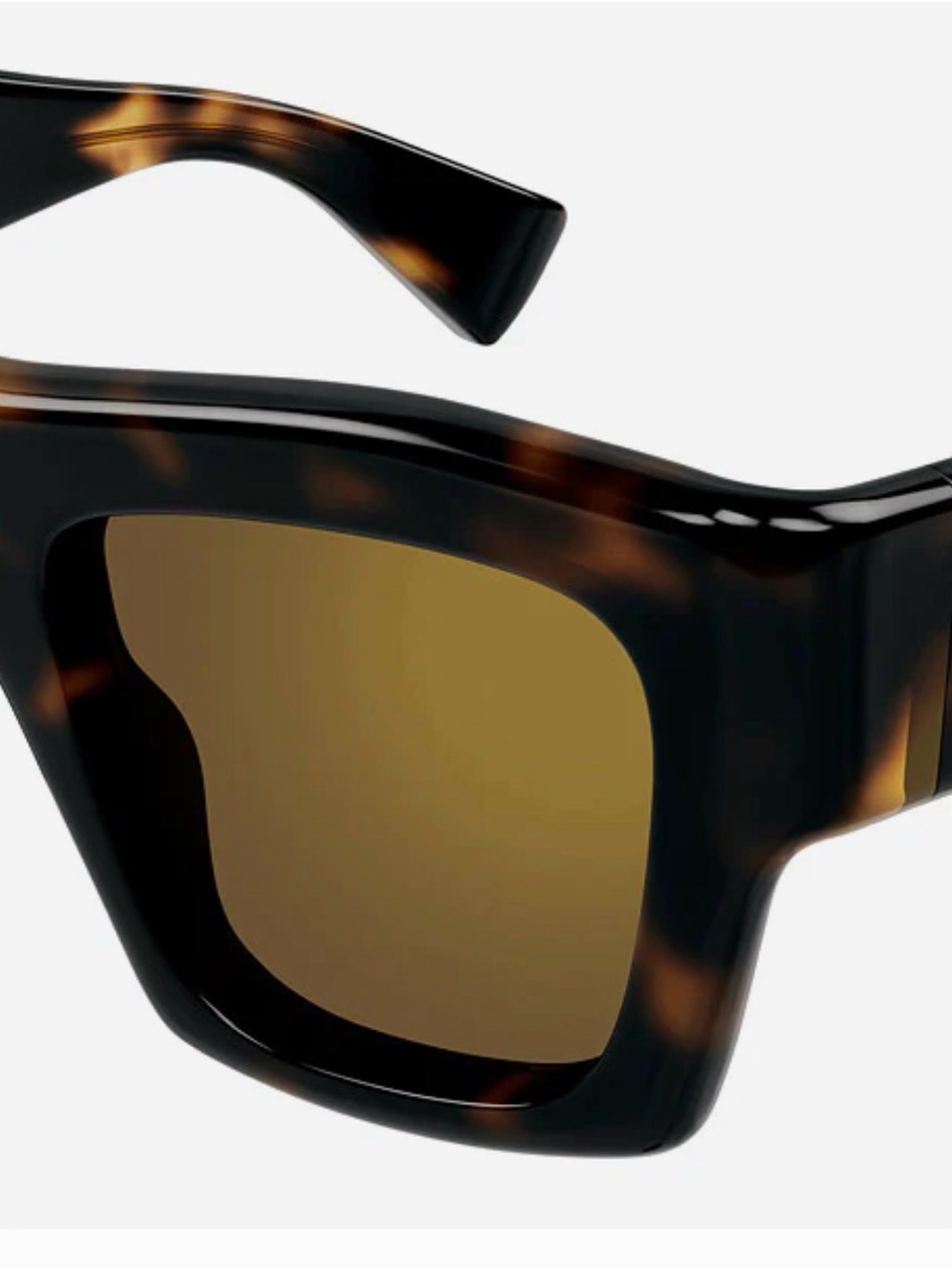 Gucci Tortoiseshell Square Sunglasses with Brown Lenses
